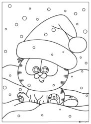 Garfield Christmas Coloring Page in Snow