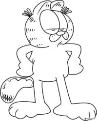 Garfield Coloring Page with Hands on Hips