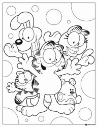 Garfield Coloring Page with Odie Arlene and Pooky