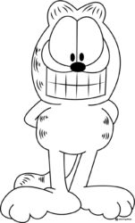 Garfield Grinning with Hands on Hips Coloring Page