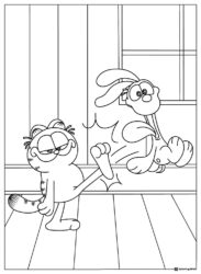 Garfield Kicking Odie Coloring Sheet