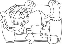 Garfield Sleeping on Armchair Coloring Sheet
