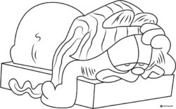Garfield Sleeping on Couch Coloring Sheet