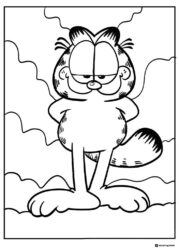 Garfield Standing with Hands on Hips Coloring Page