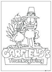 Garfields Thanksgiving Coloring Page