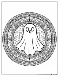 Ghost in mandala coloring page