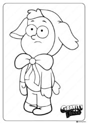 Gideon Gleeful Coloring Page with a bow tie