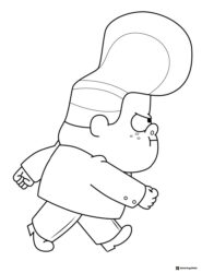 Gideon Gleeful walking coloring sheet