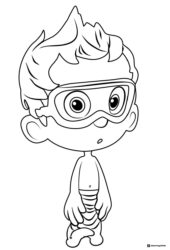 Gil Bubble Guppy with goggles coloring page