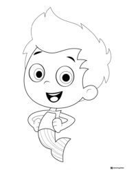 Gil Bubble Guppy with hands on hips coloring sheet