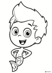 Gil Bubble Guppy with patterned tail coloring page