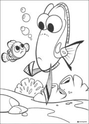 Gill and Nemo Coloring Page underwater