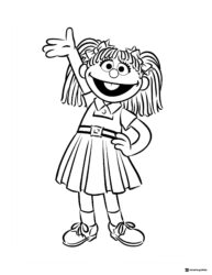 Gina Coloring Page standing and waving