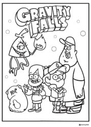 Gravity Falls characters coloring sheet