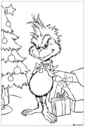 Grinch Stealing Presents Coloring Page