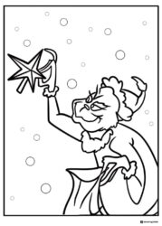 Grinch stealing tree topper coloring sheet