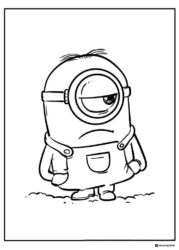 Grumpy one eyed Minion coloring page