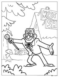 Grunkle Stan Coloring Page by Mystery Shack