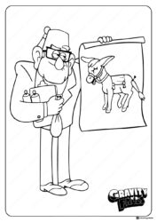 Grunkle Stan Coloring Page with a donkey drawing