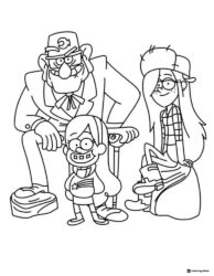 Grunkle Stan Mabel Wendy Coloring Page