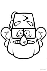 Grunkle Stans head with angry expression coloring sheet
