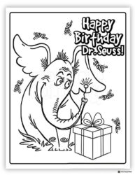 Happy Birthday Dr. Seuss Horton Coloring Page