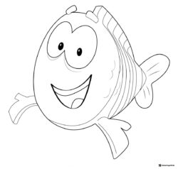 Happy Foot Fish close up coloring page