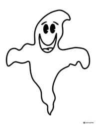 Happy Ghost Coloring Page with Open Arms