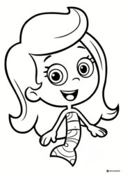 Happy Molly Bubble Guppy mermaid coloring page