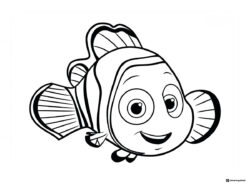 Happy Nemo clownfish coloring page
