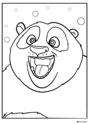 Happy Po face Kung Fu Panda Coloring Sheet