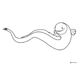 Happy eel creature Octonauts coloring page