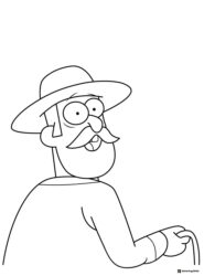 Happy old man with mustache and hat