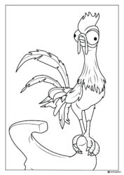 Heihei on a Log Coloring Page