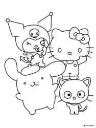 Hello Kitty and Kuromi with other friends 1
