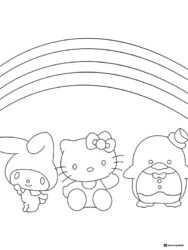 Hello Kitty and friends under a rainbow 1