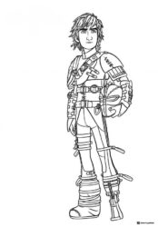 Hiccup and other riders flying over water coloring page