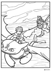 Hiccup in dragon armor coloring page