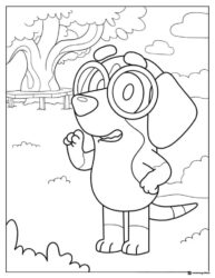 Honey Character Coloring Page Wearing Large Round Glasses