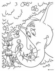 Horton the Elephant and Whos Coloring Sheet