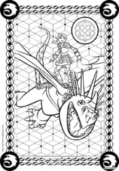 How to Train Your Dragon coloring page of Astrid riding Stormfly