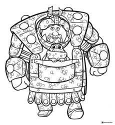 How to Train Your Dragon coloring page of Gobber and a dragon