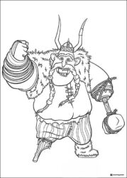 How to Train Your Dragon coloring page of Gobber the Belch