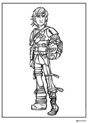 How to Train Your Dragon coloring page of Hiccup