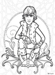 How to Train Your Dragon coloring page of Hiccup with a helmet