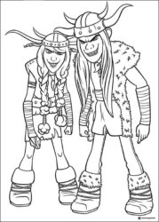 How to Train Your Dragon coloring page of Ruffnut and Tuffnut