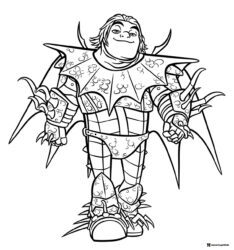 How to Train Your Dragon coloring page of Snotlout in armor