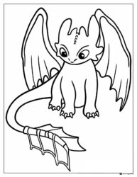 How to Train Your Dragon coloring page of Toothless