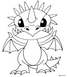How to Train Your Dragon coloring page of a cute baby dragon