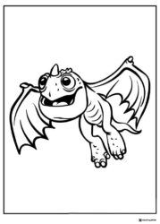 How to Train Your Dragon coloring page of a flying baby dragon